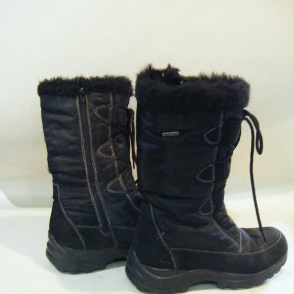 Ladies Winter Black Zip Boots Faux Fur - Picture 3 of 9